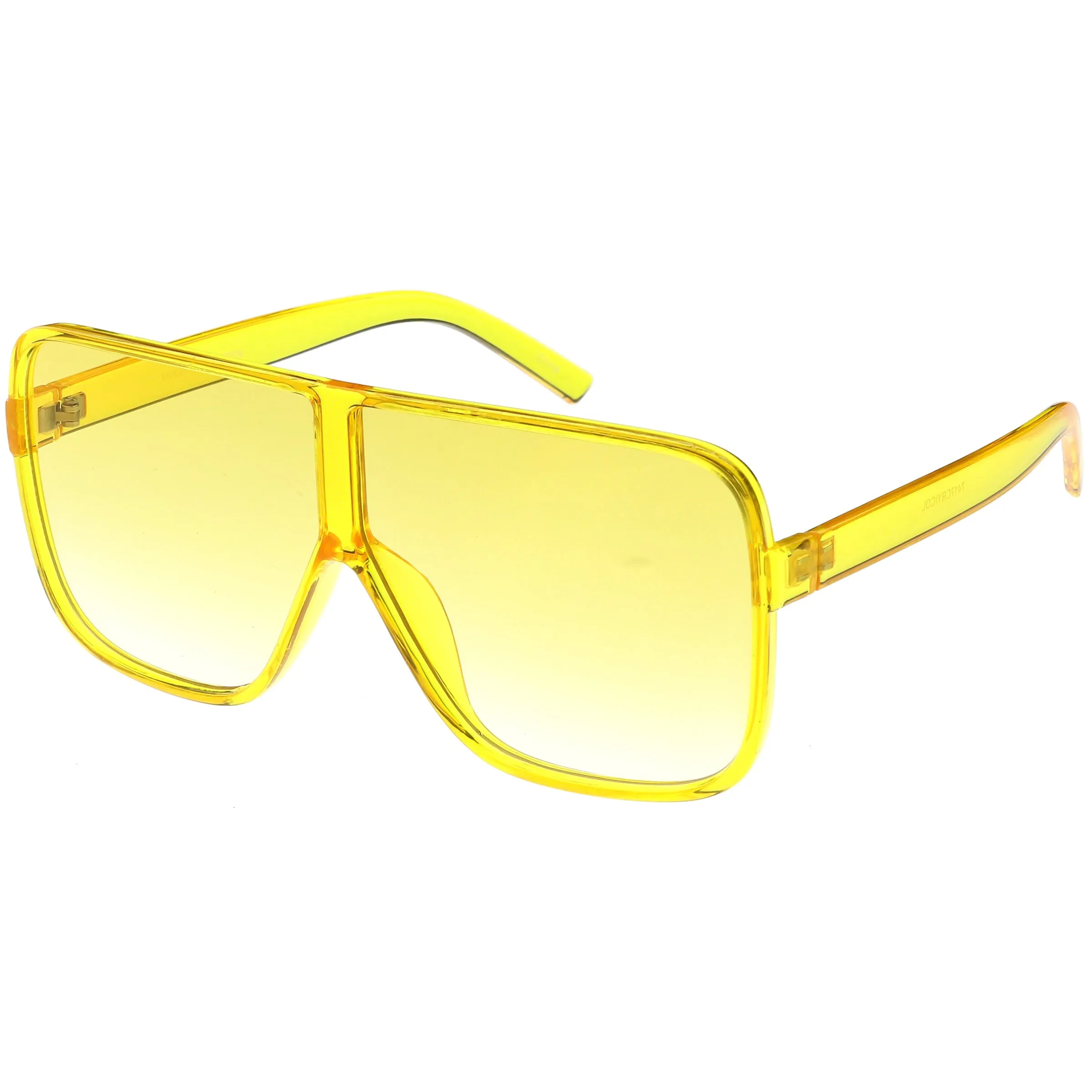 Oversize Festival Flat Top Translucent Color Tone Sunglasses C582