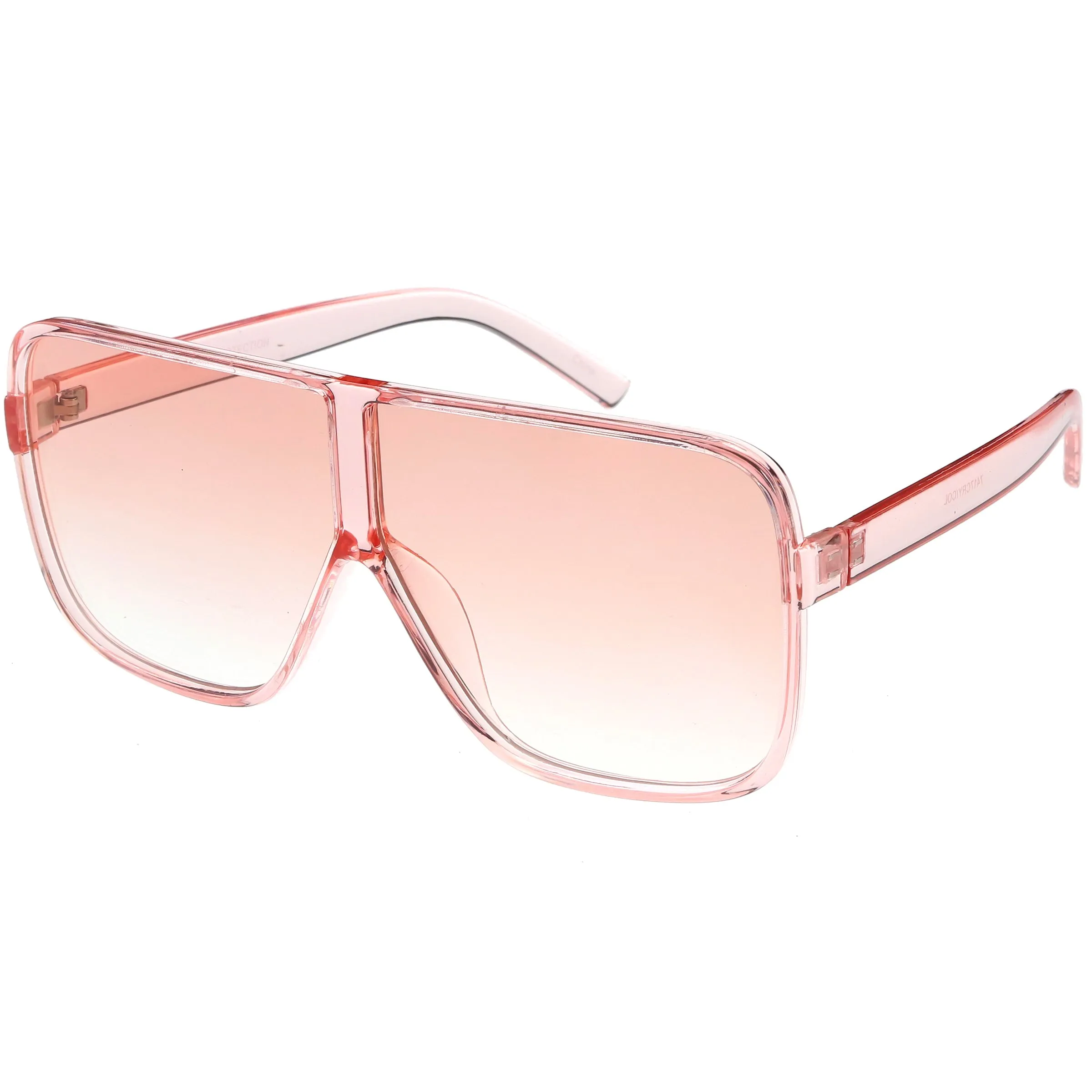 Oversize Festival Flat Top Translucent Color Tone Sunglasses C582