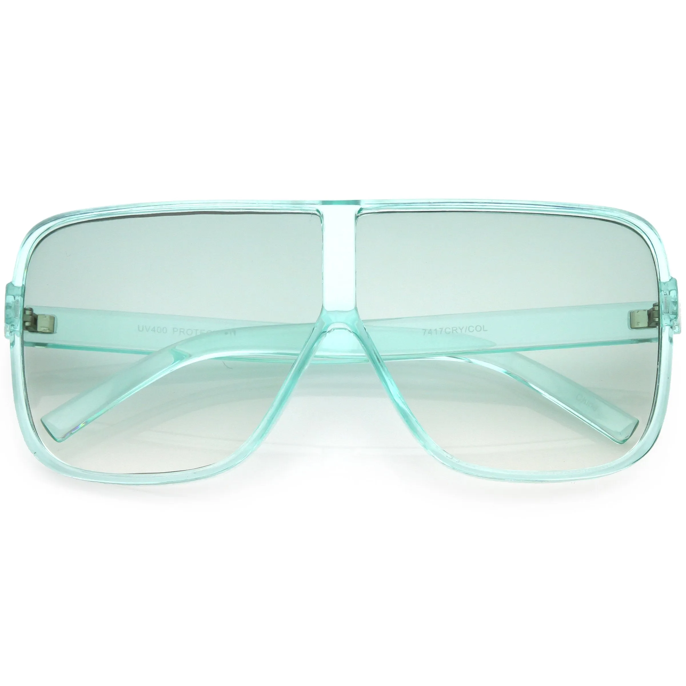 Oversize Festival Flat Top Translucent Color Tone Sunglasses C582