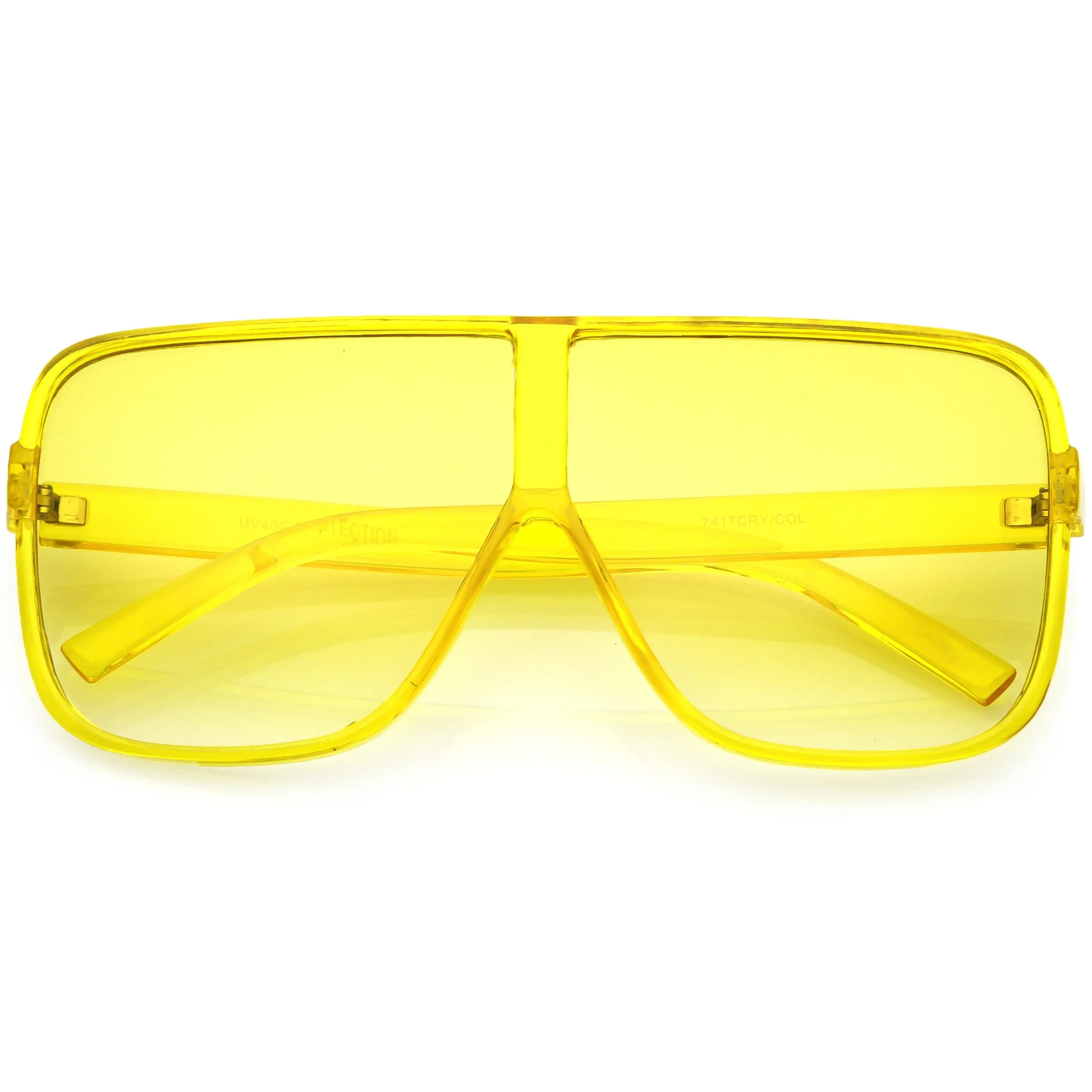 Oversize Festival Flat Top Translucent Color Tone Sunglasses C582