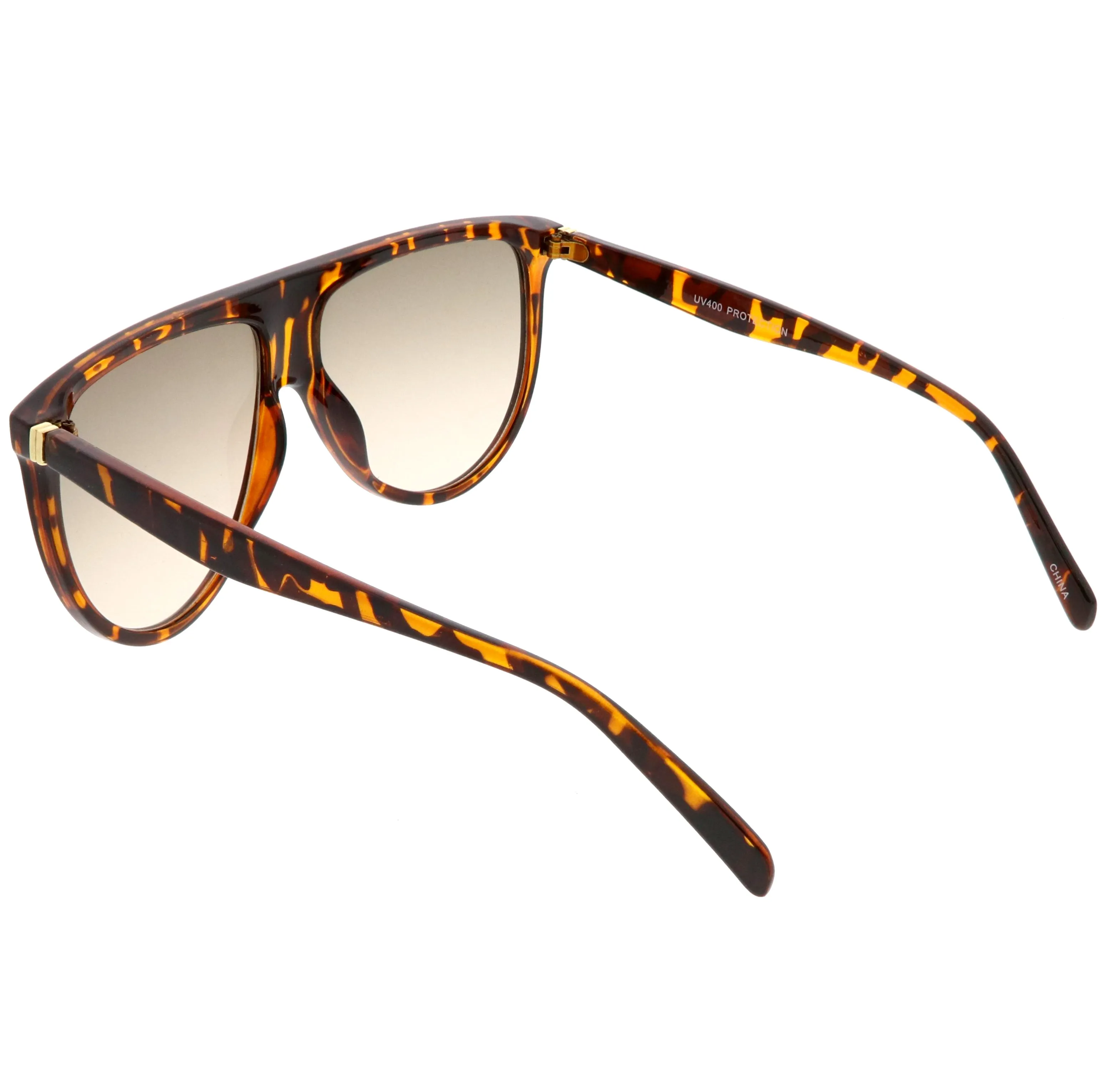 Oversize Retro Flat Top Colored Gradient Lens Aviator Sunglasses C391