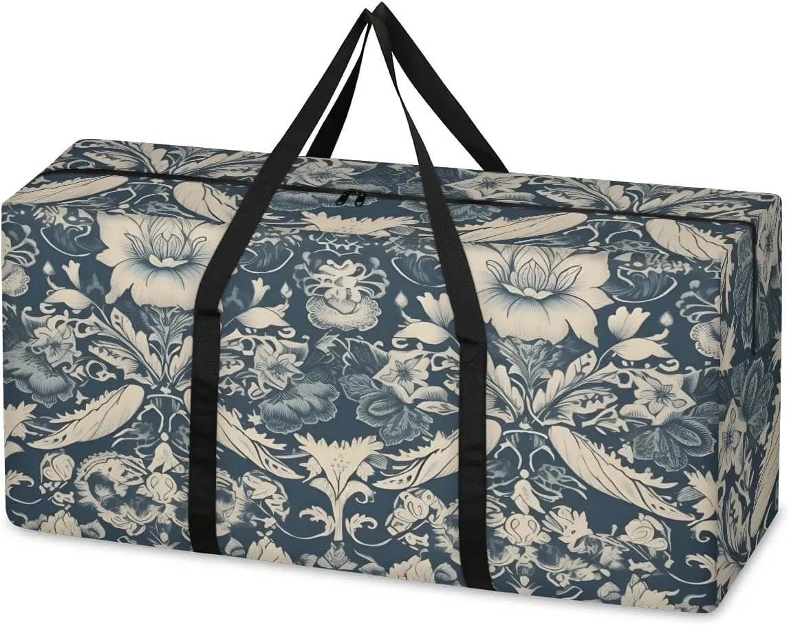 Oversized Moving Bags Ethnic Flower Waterproof Storage Totes Large Storage Bags for Clothes Packing Bags for Moving Travel & Clothes Storage