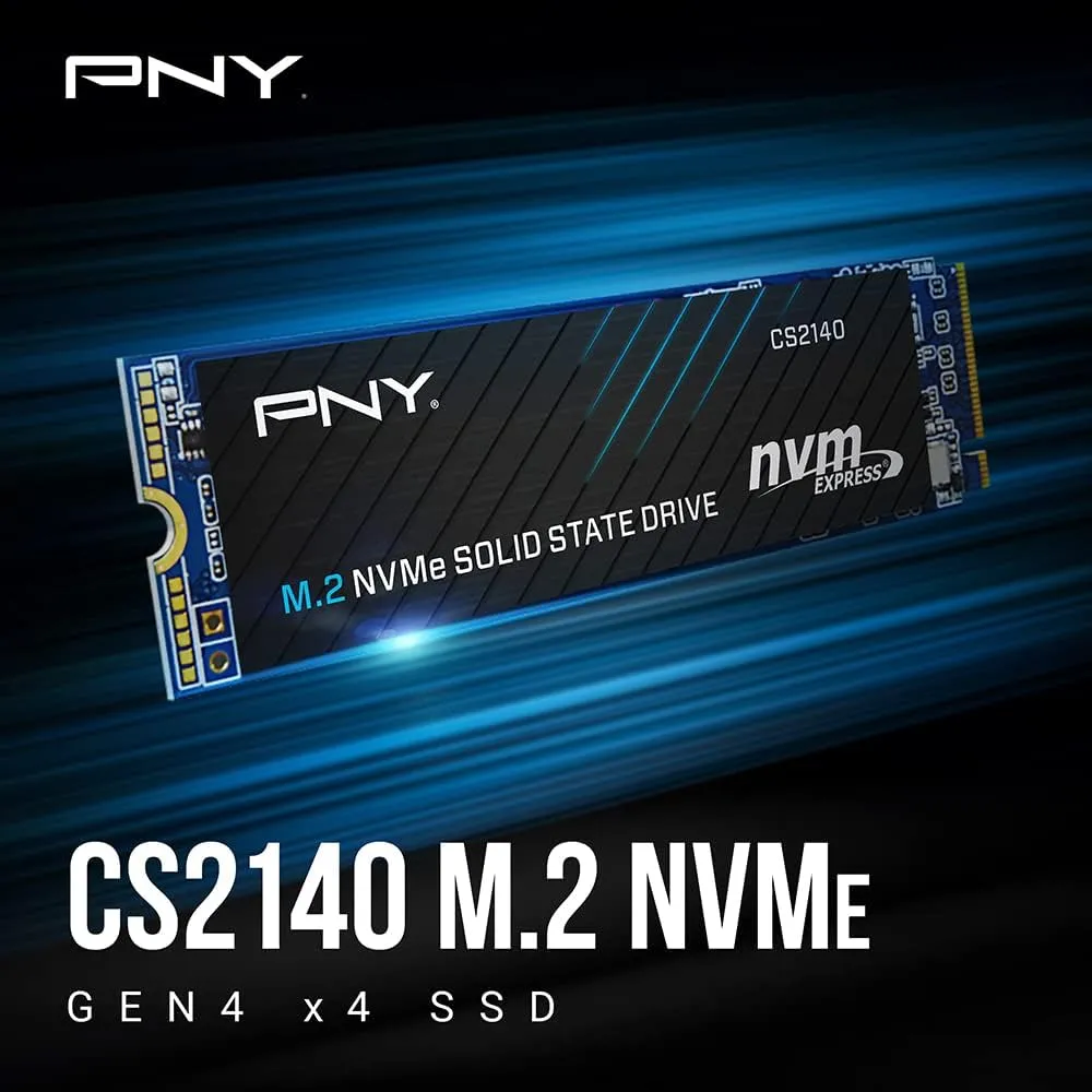 PNY CS2140 500GB M.2 NVMe Gen4 x4 Internal Solid State Drive (SSD) - M280CS2140-500-RB