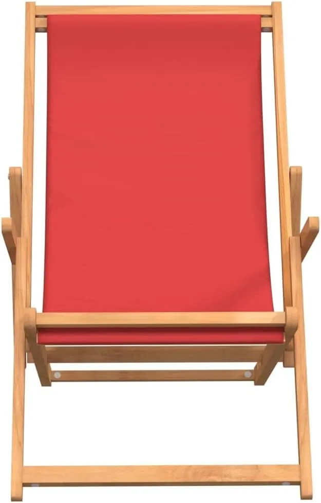 Pool Chair, Front Porch Chairs, Folding Beach Chair, Easy to Clean Suitable for Patio, Patio, Garden, Porch, Balcony Solid Wood Teak Red