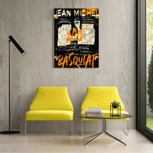 Pop Art Poster Jean-Michel Basquiat Extra Large Wall Metal Print – High-Resolution Modern Wall Art on Metal for Loft Office Living Room Commercial Space Indoor Outdoor 32" x 24" Ready to hang Frameless