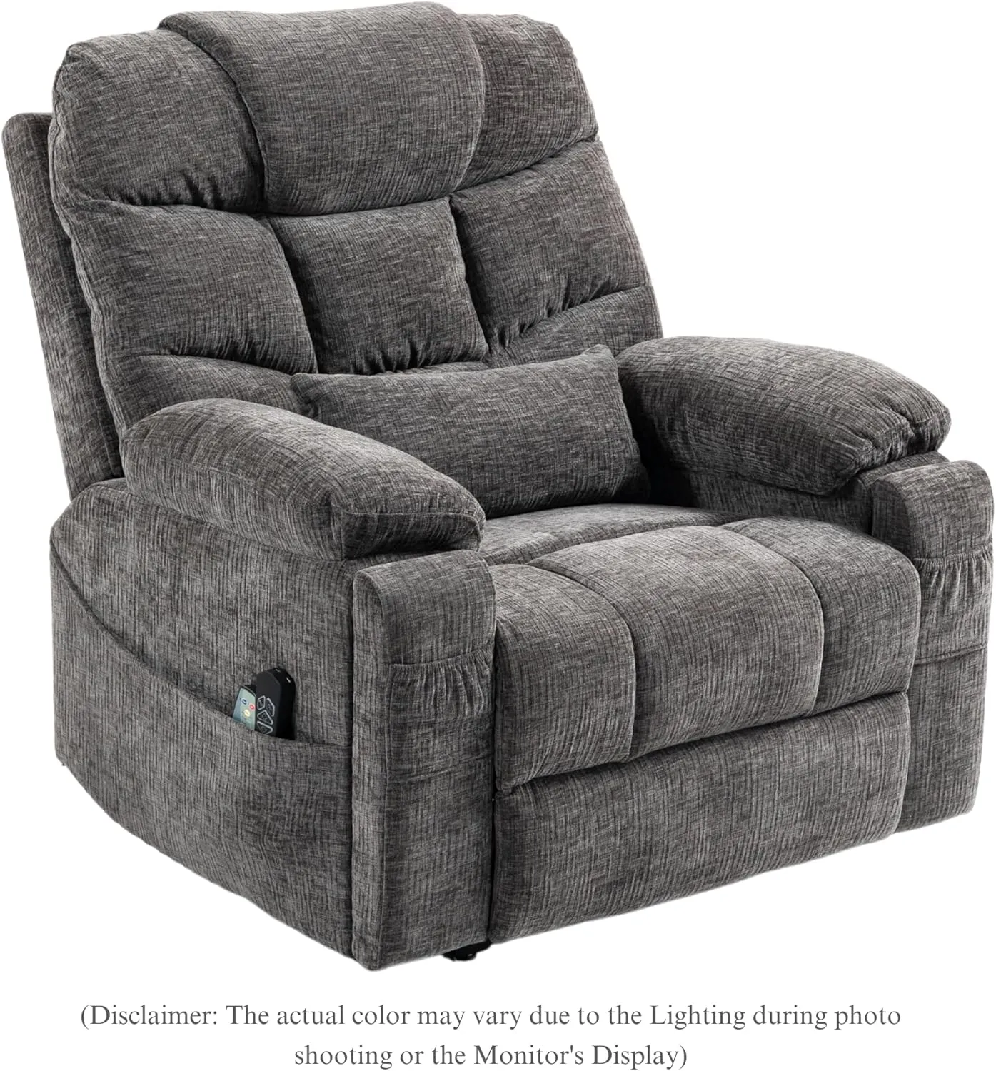 Power Lift Recliner for Elderly Adults, Infinite Position Lay Flat Recliner with Heat & Massage, Cup Holder & Wireless Phone Charger, USB Type C Charging, Dual Motor Lift Chair 400 lbs