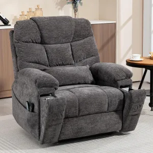 Power Lift Recliner for Elderly Adults, Infinite Position Lay Flat Recliner with Heat & Massage, Cup Holder & Wireless Phone Charger, USB Type C Charging, Dual Motor Lift Chair 400 lbs