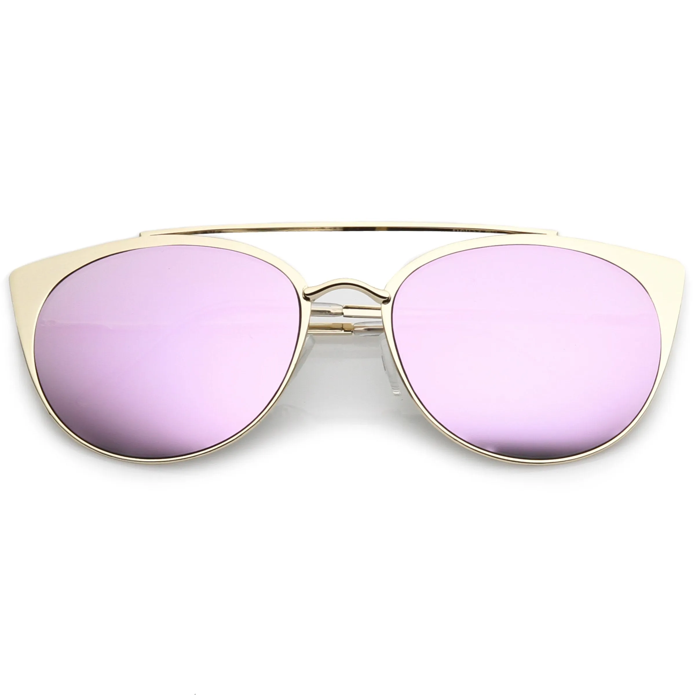 Premium Laser Cut Half Frame Flat Mirrored Lens Sunglasses C364