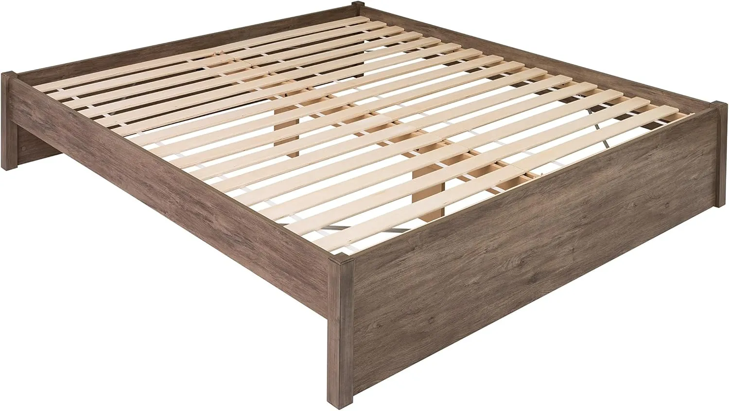 Prepac Select King 4-Post Raised Platform Bed with Under Bed Storage Space, Modern King Storage Bed 83" D x 79" W x 16" H, Drifted Gray, DBSK-1302-2K