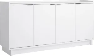 Prepac Simply Modern 4 Door Console Table with Storage, White Storage Cabinet with Doors and Shelves, Sideboard Storage Cabinet 60" W x 30" H x 16" D, WCBG-1820-1