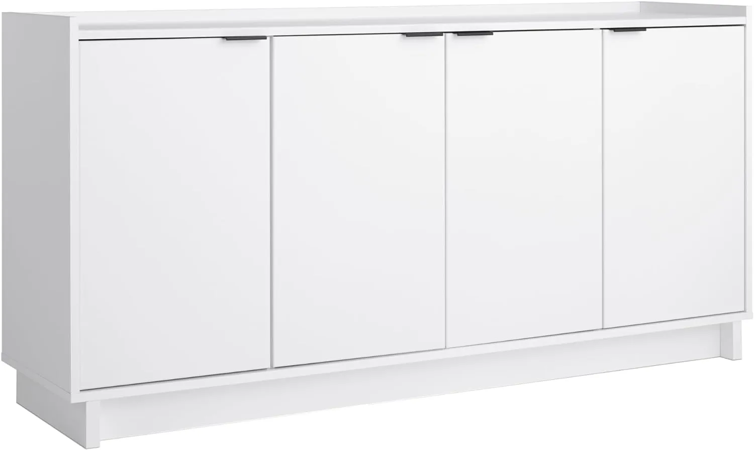 Prepac Simply Modern 4 Door Console Table with Storage, White Storage Cabinet with Doors and Shelves, Sideboard Storage Cabinet 60" W x 30" H x 16" D, WCBG-1820-1