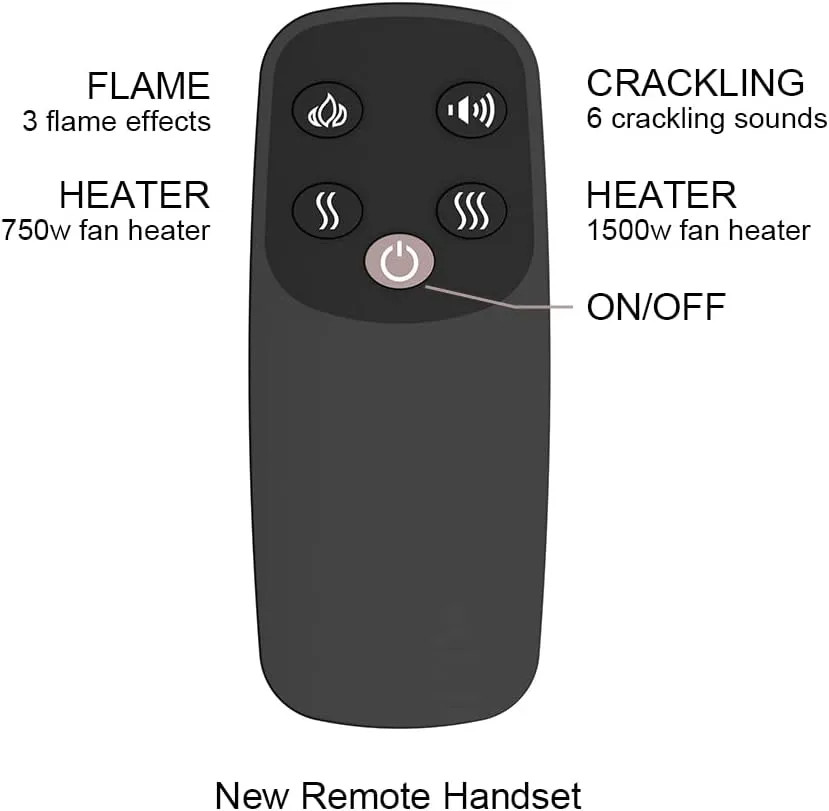 PuraFlame Western Electric Fireplace Insert with Fire Crackling Sound, Remote Control, 750/1500W, Black, 33 1/16 Inches Wide, 25 9/16 Inches High