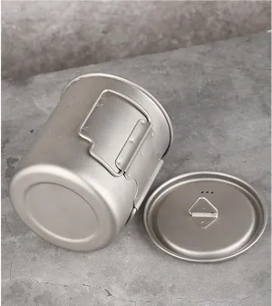 Pure titanium cup outdoor camping portable mug(500ml)