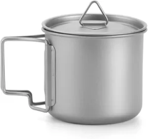 Pure titanium water cup outdoor camping portable mug(420ML)