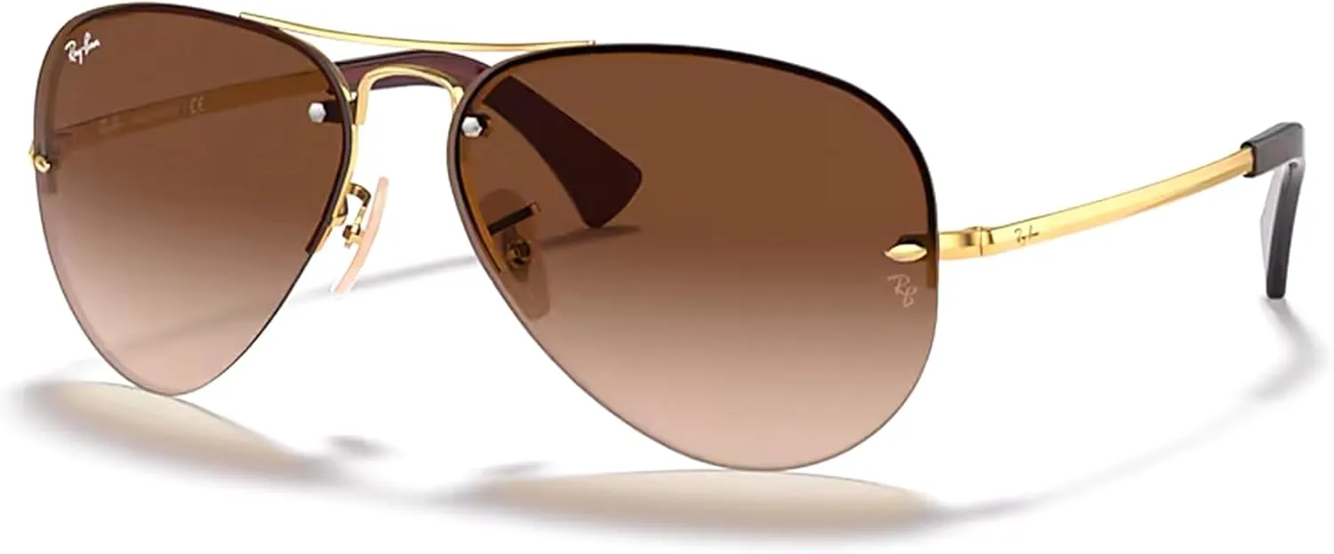 Ray-Ban RB3449 Aviator Sunglasses For Men For Women   BUNDLE with Designer iWear Eyewear Care Kit