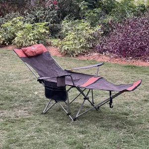 Reclining Beach Chair Backpack Flat Lounge Chair Outdoor Chair Foldable Recliner Adjustable Patio Lounge Side Cup Holder Tray with Headrest and Cup Holders and Outdoor Storage Bag