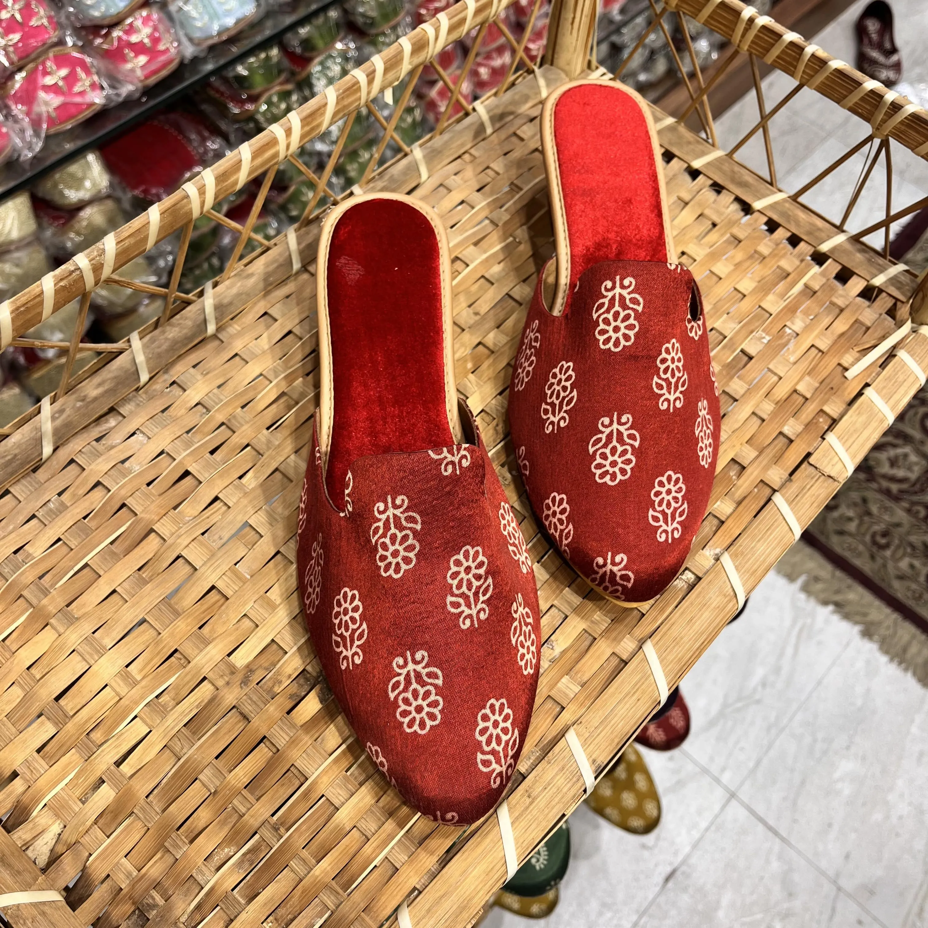 Red Bloom Vegan Mules