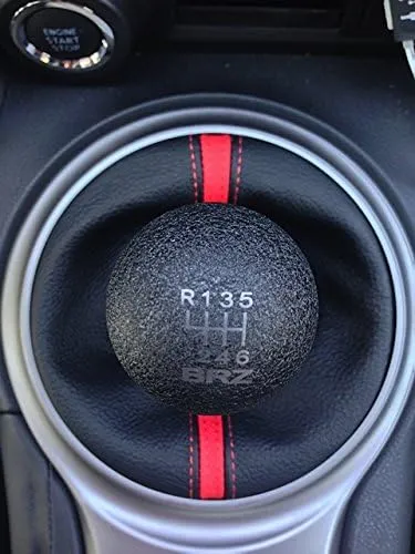 RedlineGoods Shift Boot Compatible with Subaru BRZ 2012-21. Tailor Made - not Universal. Genuine top-Grade Italian Black Suede (Alcantara) with Blue Thread