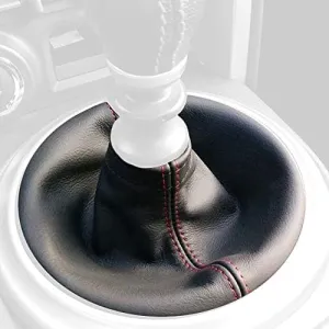 RedlineGoods Shift Boot Compatible with Subaru BRZ 2012-21. Tailor Made - not Universal. Genuine top-Grade Italian Black Suede (Alcantara) with Blue Thread