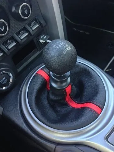 RedlineGoods Shift Boot Compatible with Subaru BRZ 2012-21. Tailor Made - not Universal. Genuine top-Grade Italian Black Suede (Alcantara) with Blue Thread
