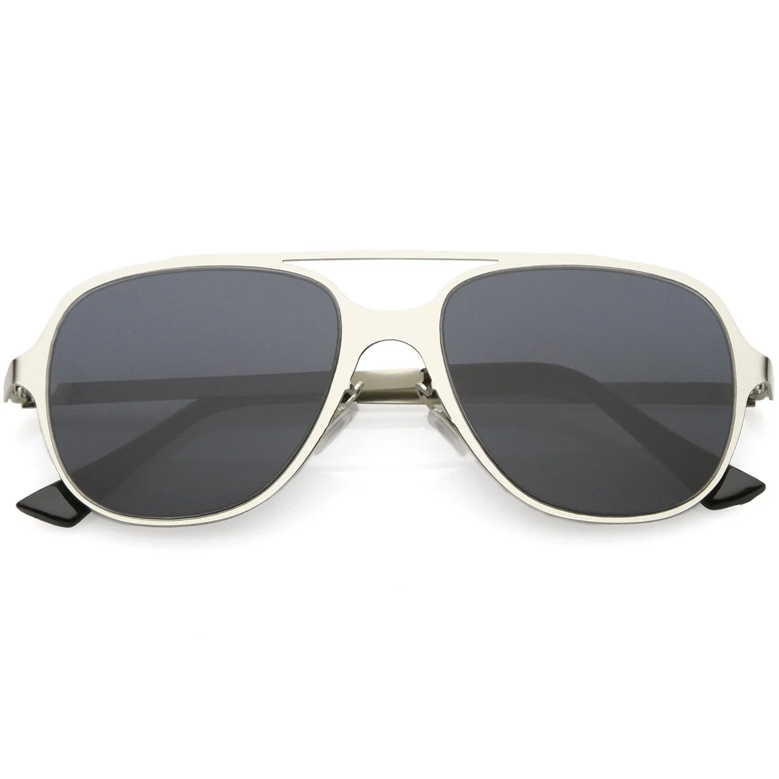Retro Modern Minimalist Flat Lens Aviator Sunglasses C311