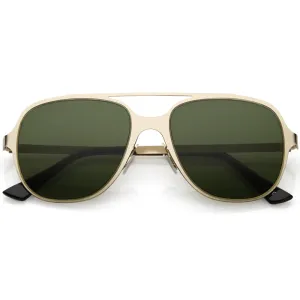 Retro Modern Minimalist Flat Lens Aviator Sunglasses C311
