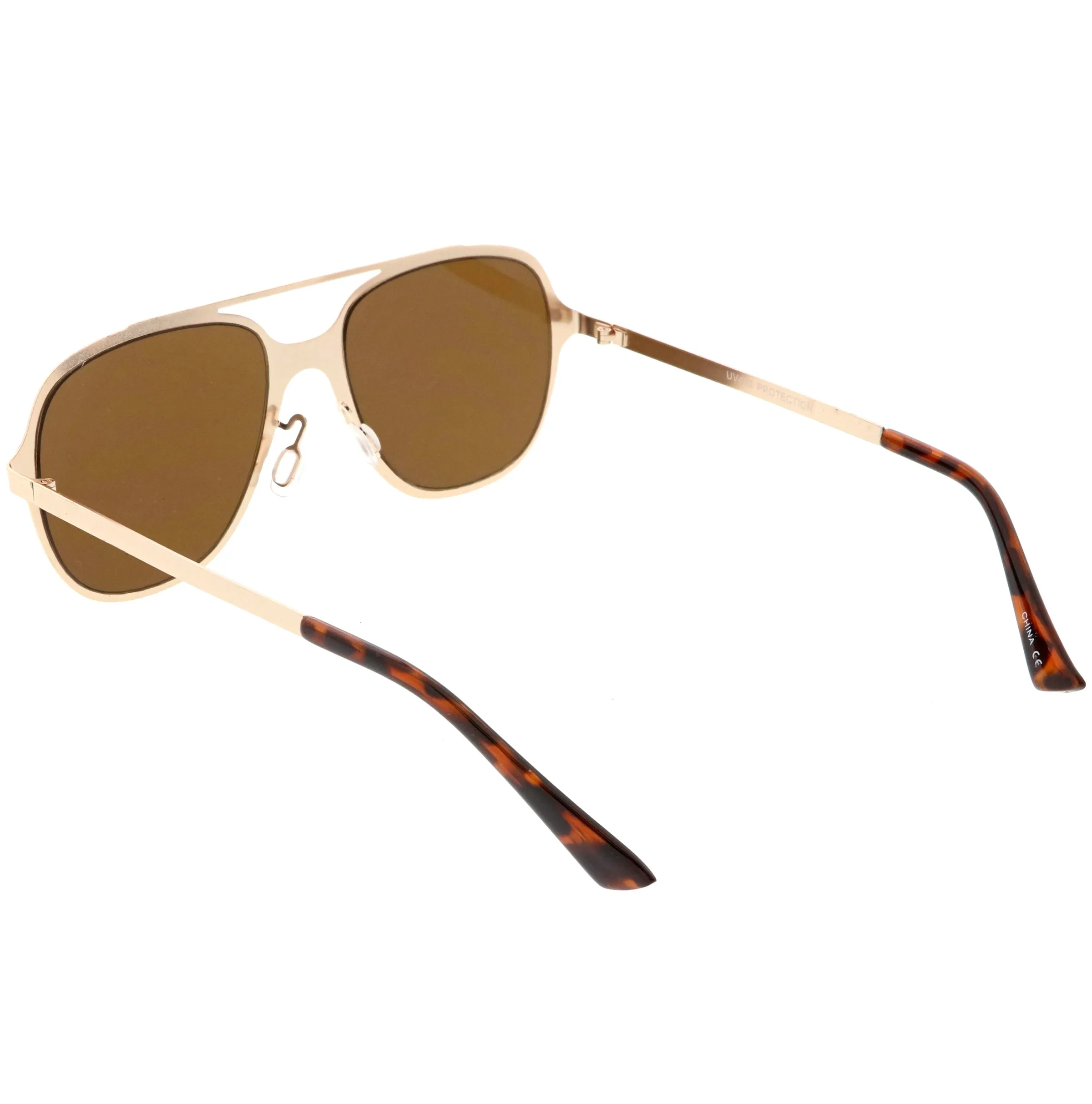 Retro Modern Minimalist Flat Lens Aviator Sunglasses C311