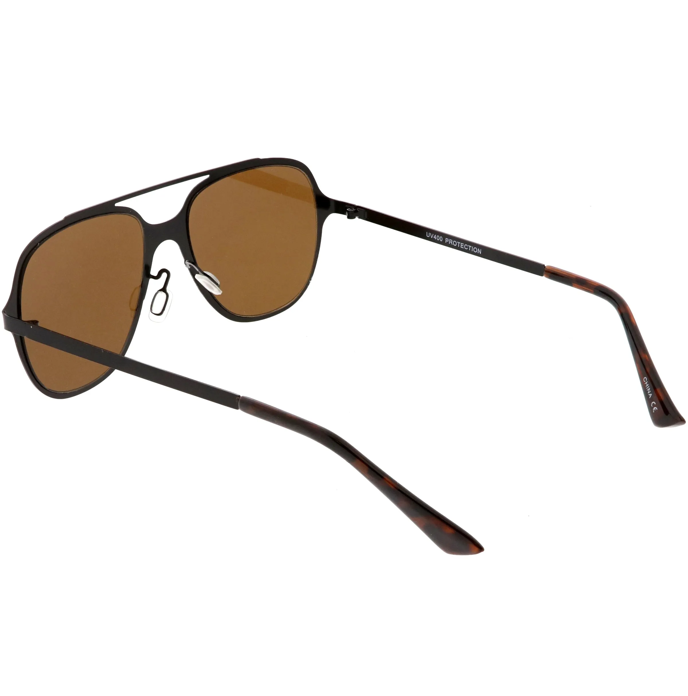 Retro Modern Minimalist Flat Lens Aviator Sunglasses C311