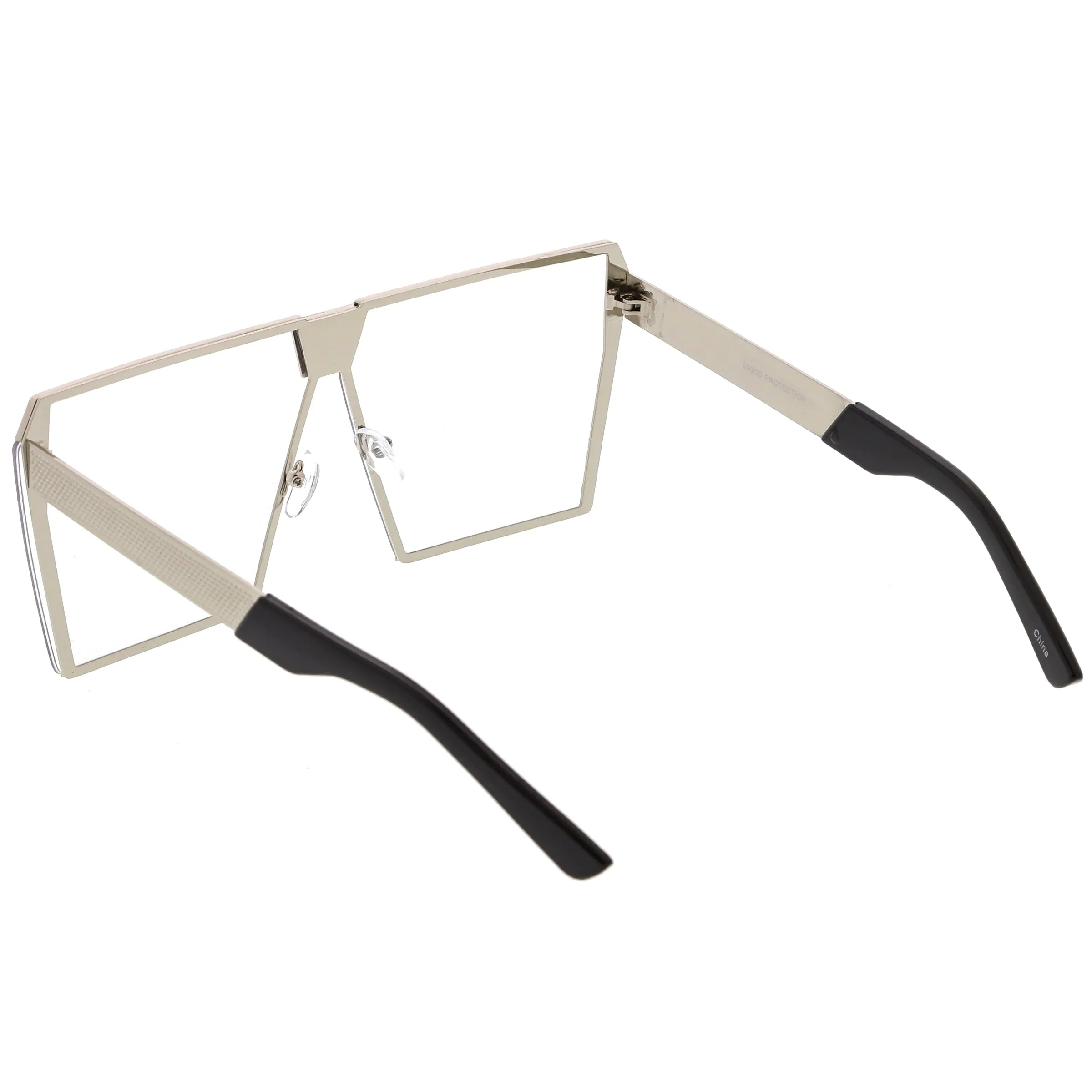 Retro Modern Space Laser Flat Top Clear Lens Glasses C445