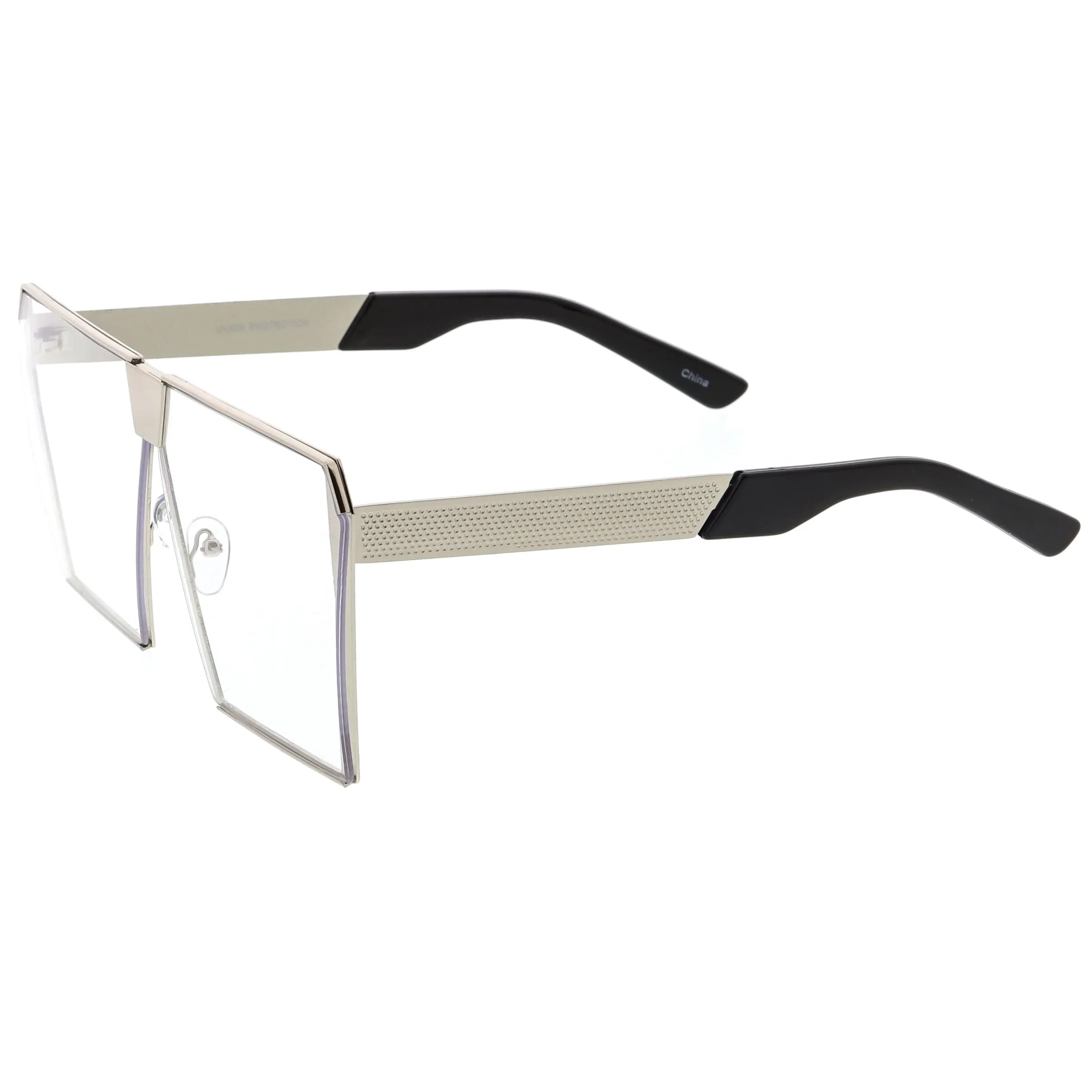 Retro Modern Space Laser Flat Top Clear Lens Glasses C445
