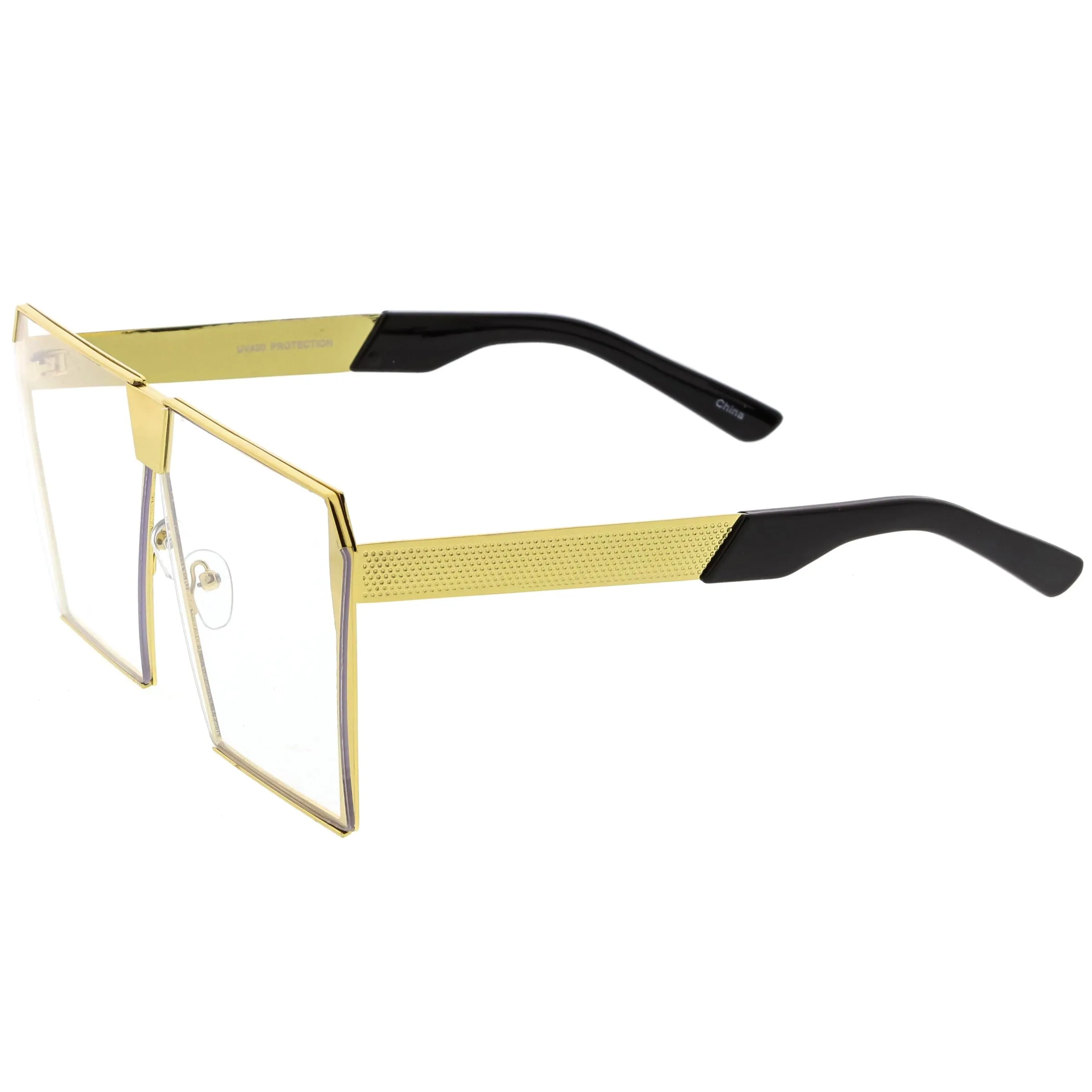 Retro Modern Space Laser Flat Top Clear Lens Glasses C445