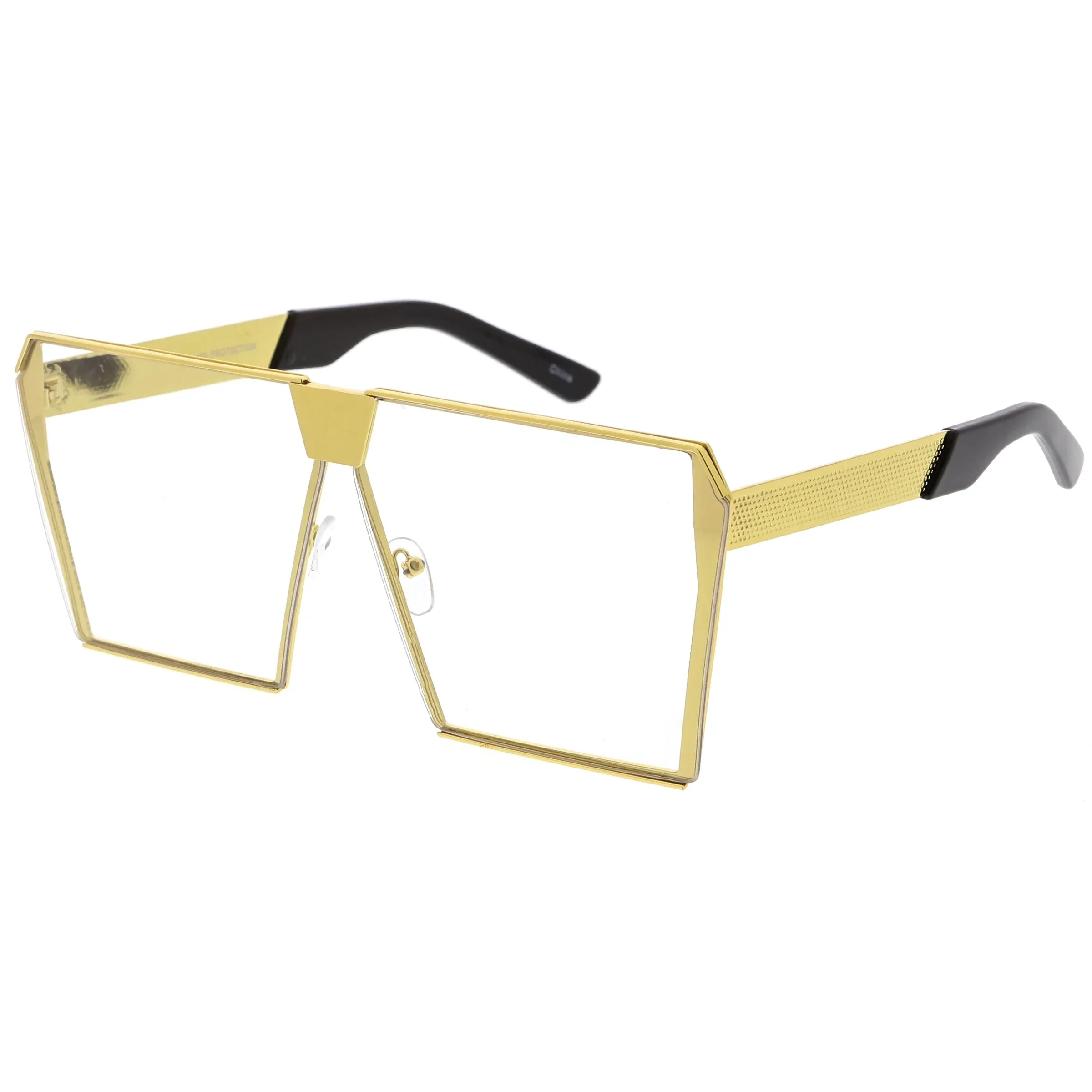 Retro Modern Space Laser Flat Top Clear Lens Glasses C445