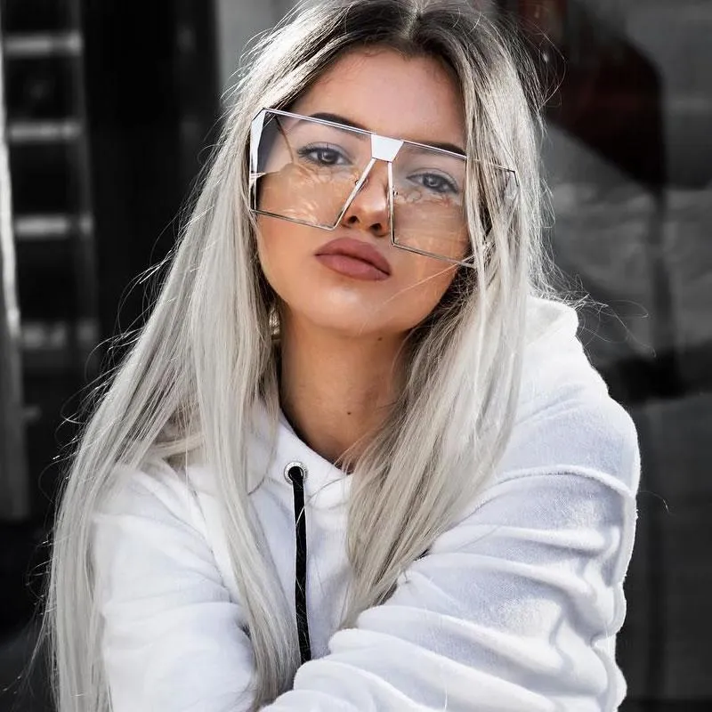 Retro Modern Space Laser Flat Top Clear Lens Glasses C445
