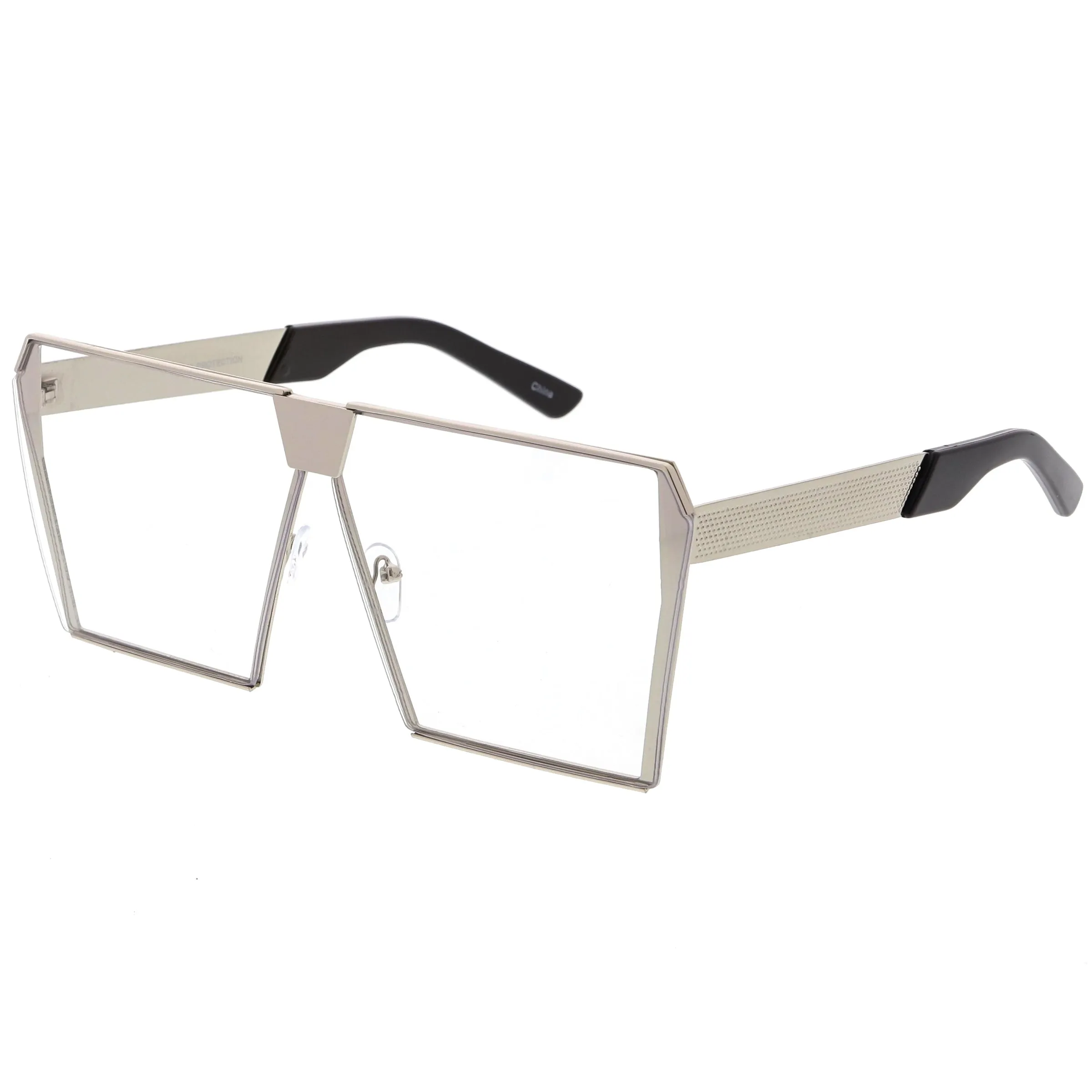 Retro Modern Space Laser Flat Top Clear Lens Glasses C445