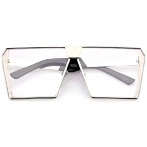 Retro Modern Space Laser Flat Top Clear Lens Glasses C445