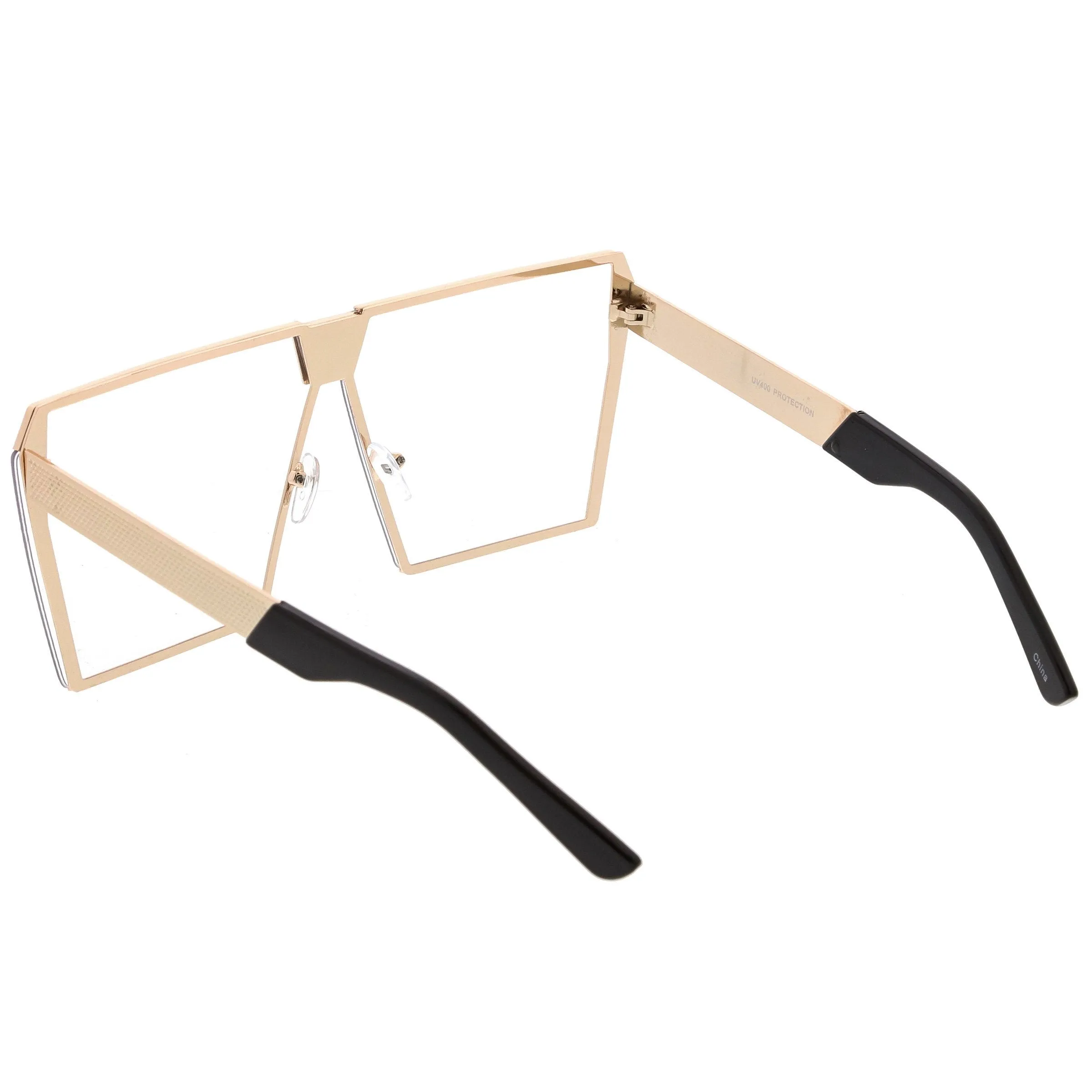 Retro Modern Space Laser Flat Top Clear Lens Glasses C445