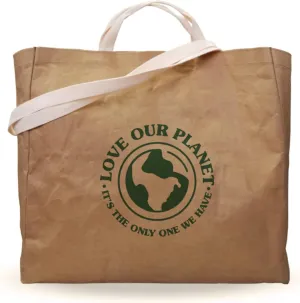 Reusable Grocery Bag – Large Sustainable Washable Paper Tote with Reinforced Seams. Foldable and Durable.