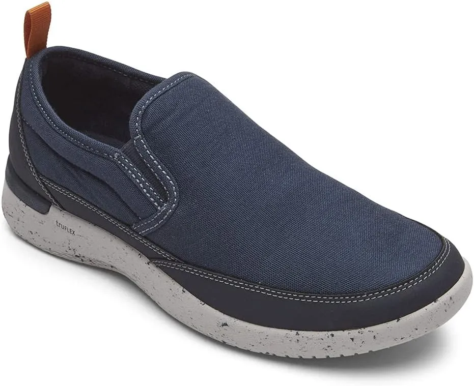 Rockport Men's Truflex Fly Slip on Mudguard Sneaker, Blue Multi, 7