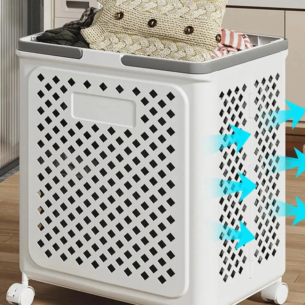 Rolling Foldable Laundry Hamper with Wheels – Ventilated & Durable