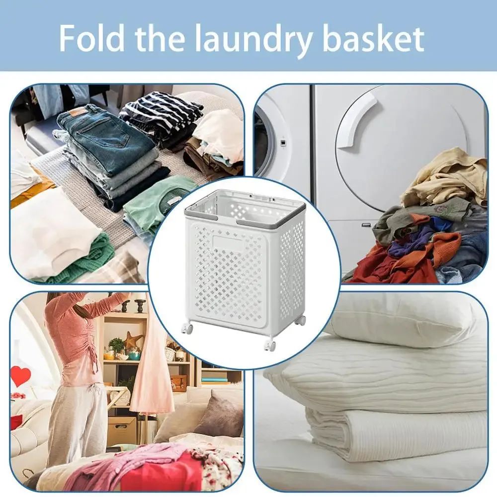 Rolling Foldable Laundry Hamper with Wheels – Ventilated & Durable