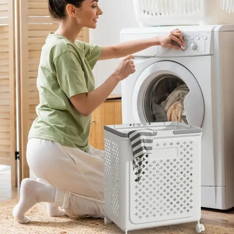 Rolling Foldable Laundry Hamper with Wheels – Ventilated & Durable