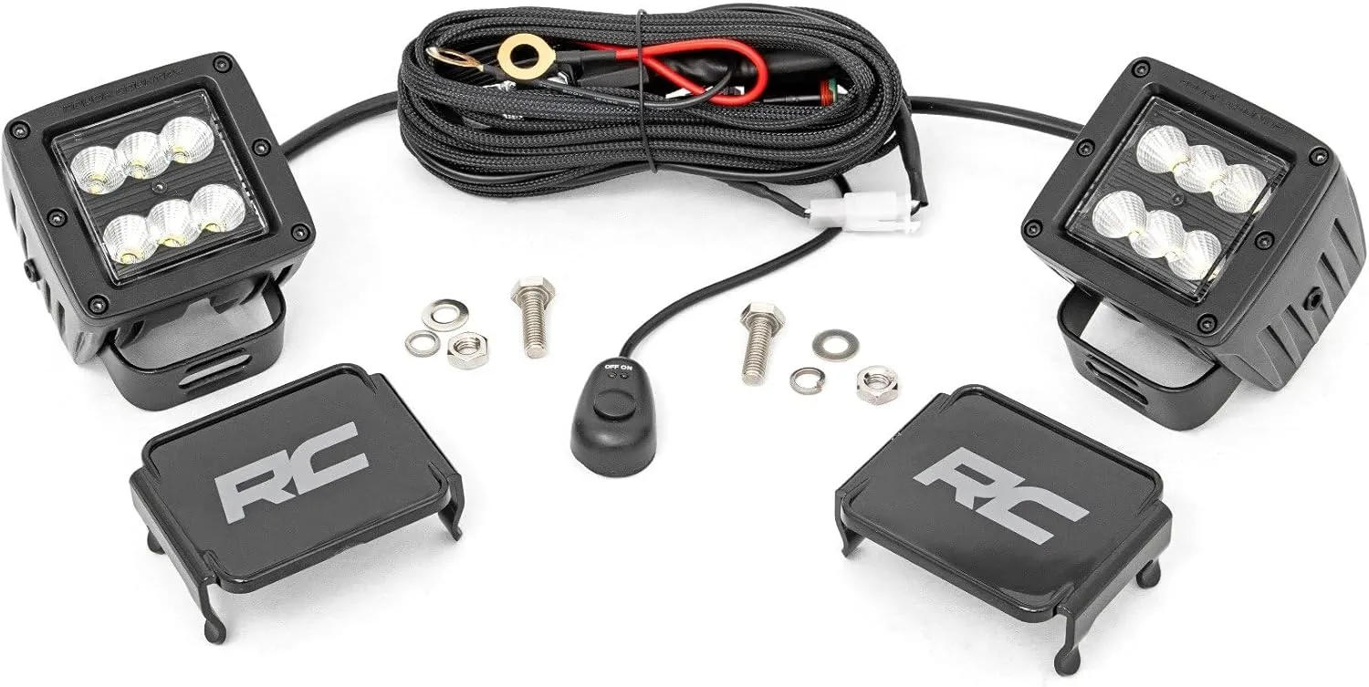 Rough Country 2" Black Series Square CREE Cube LED Lights | Flood - 70133BL