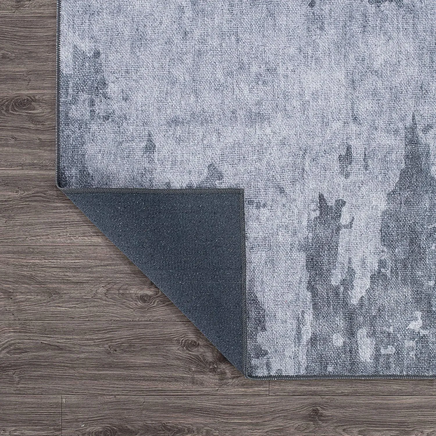 Rugshop Distressed Abstract Stain Resistant Flat Weave Eco Friendly Premium Recycled Machine Washable Area Rug 7'7"x9'6" Gray