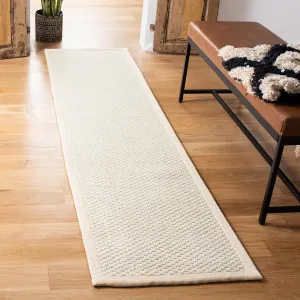SAFAVIEH Palm Beach Collection Runner Rug - 2' x 8', Ivory, Hand-Knotted Sisal & Wool, Ideal for High Traffic Areas in Living Room, Bedroom (PAB617A)