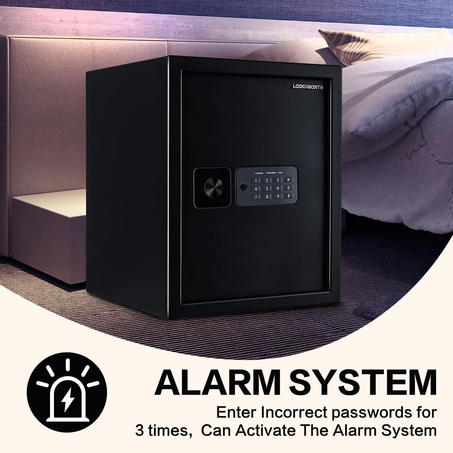 Safe Box, 1.7 Cubic Feet Home Safe, Electronic Digital Keypad, Alarm System, W/Fireproof Bag, Removable Shelf, Money Box for Money Documents, Home Use,13.78"D x 12.99"W x 16.54"H