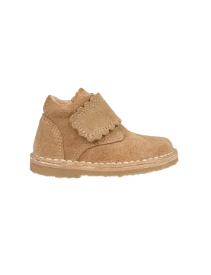 Scallop Velcro Boot - Sahara Suede