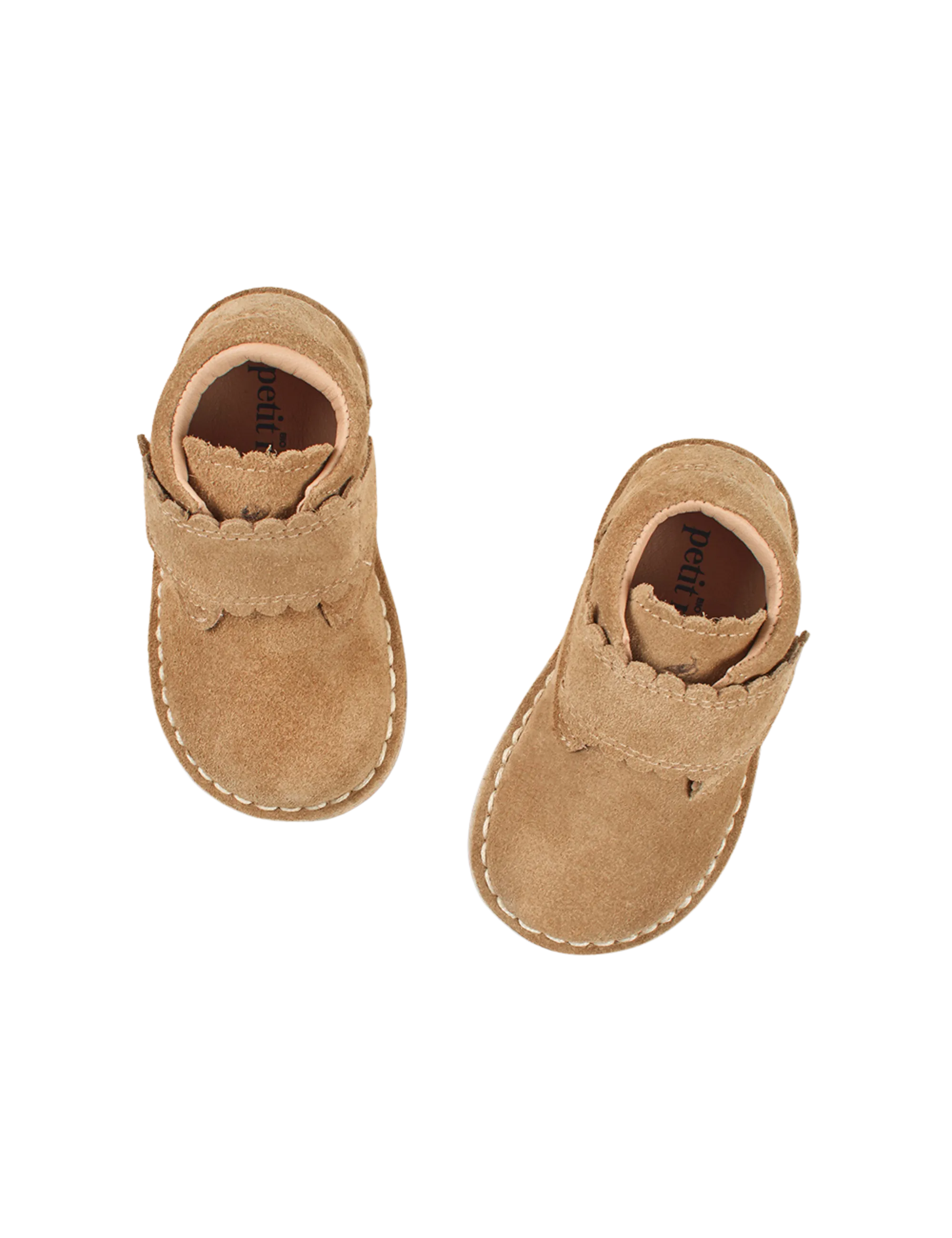 Scallop Velcro Boot - Sahara Suede