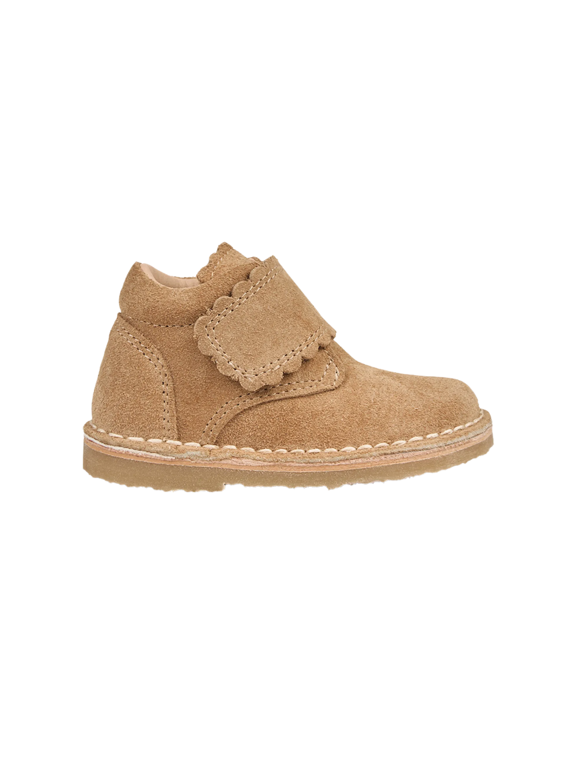 Scallop Velcro Boot - Sahara Suede