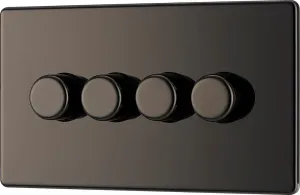 Screwless Flatplate Quadruple Led Dimmer Switch, 2-Way Push On/Off
