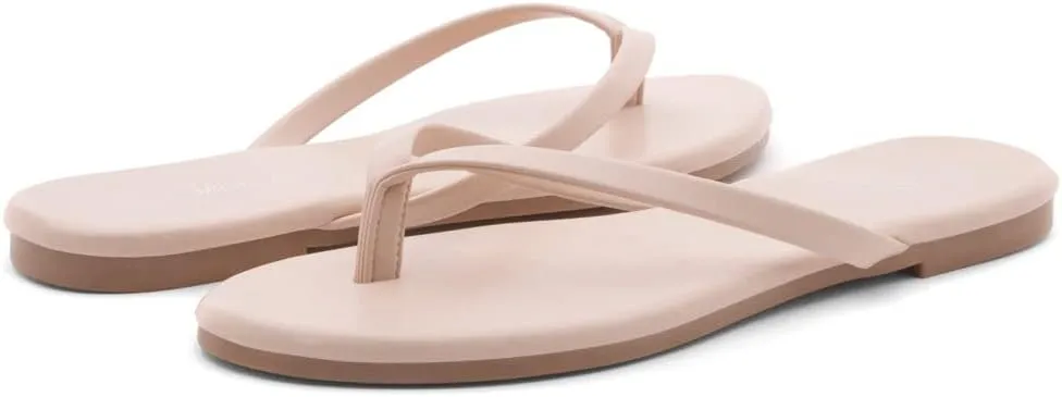 Shoe Land Flip Flops for Women 2025 - Memory Foam Slides & Flat Sandals | Ultra-Comfortable Thong Lightweight Summer Shoes for Beach, Pool & Dressy Outfits